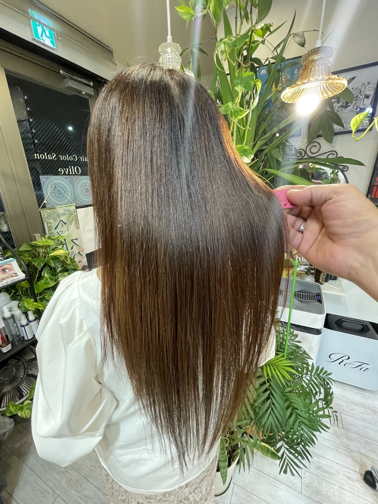 綾瀬の美容室レモネードの髪質改善トリートメントの施術後の写真